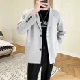thumbnail image 3 of Chaqueta de traje fina para hombre, abrigo de negocios recortado, blazer para hombre, corte entallado, ropa clásica corta, sencilla, con botones, a la moda, 2024, 3 of 5