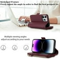 thumbnail image 4 of for iPhone 14 pro Wallet case,iPhone 14 pro Phone case with Zipper Card Holders for Women Slots Crossbody Flip Folio Book Cover with Credit Card Holder Men case - red, 4 of 12