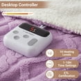 thumbnail image 2 of Festisoul Electric Heated Blanket Full Size, 72"×84" Thick Tufted Sherpa Heated Blanket with 10 Heating Levels and 10 Time Settings, Machine Washable Fast Heating Blanket, Purple, 2 of 8