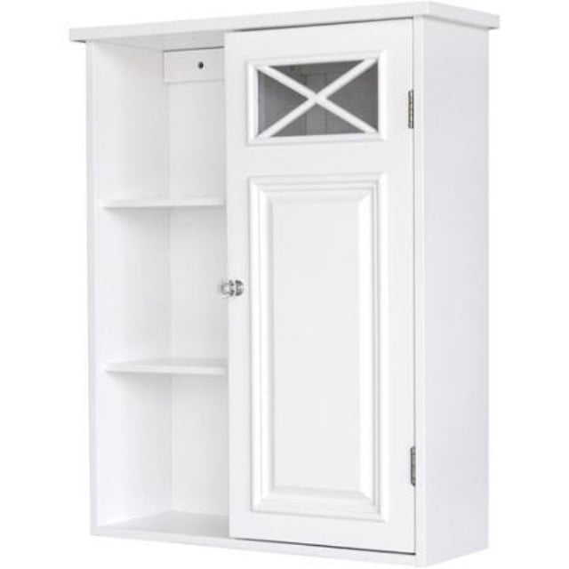Prairie Wall Cabinet White Bathroom Contemporary Style Storage Area