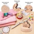 thumbnail image 5 of Quilting Thread Cutters, Peach Blossom Style Tabletop Yarn Cutter Wood Carving Thread Snips with Blade Saver and Stand Creative Thread Cutting Tool for Sewing Craft Projects, 5 of 7