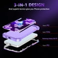 thumbnail image 3 of Casetego for Samsung Galaxy S24 FE 5G Case,Three Layer Heavy Duty Sturdy Shockproof Protection Rugged Hard PC+Soft TPU Bumper Case,Butterfly, 3 of 8
