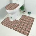 thumbnail image 2 of Red and Green Plaid Christmas Pattern Bathroom Rugs Sets 3 Piece,Toilet Cover Set,Absorbent Non Slip Bathroom Mats Sets with U-Shaped Contour Rug Toilet Rug Set, 2 of 5