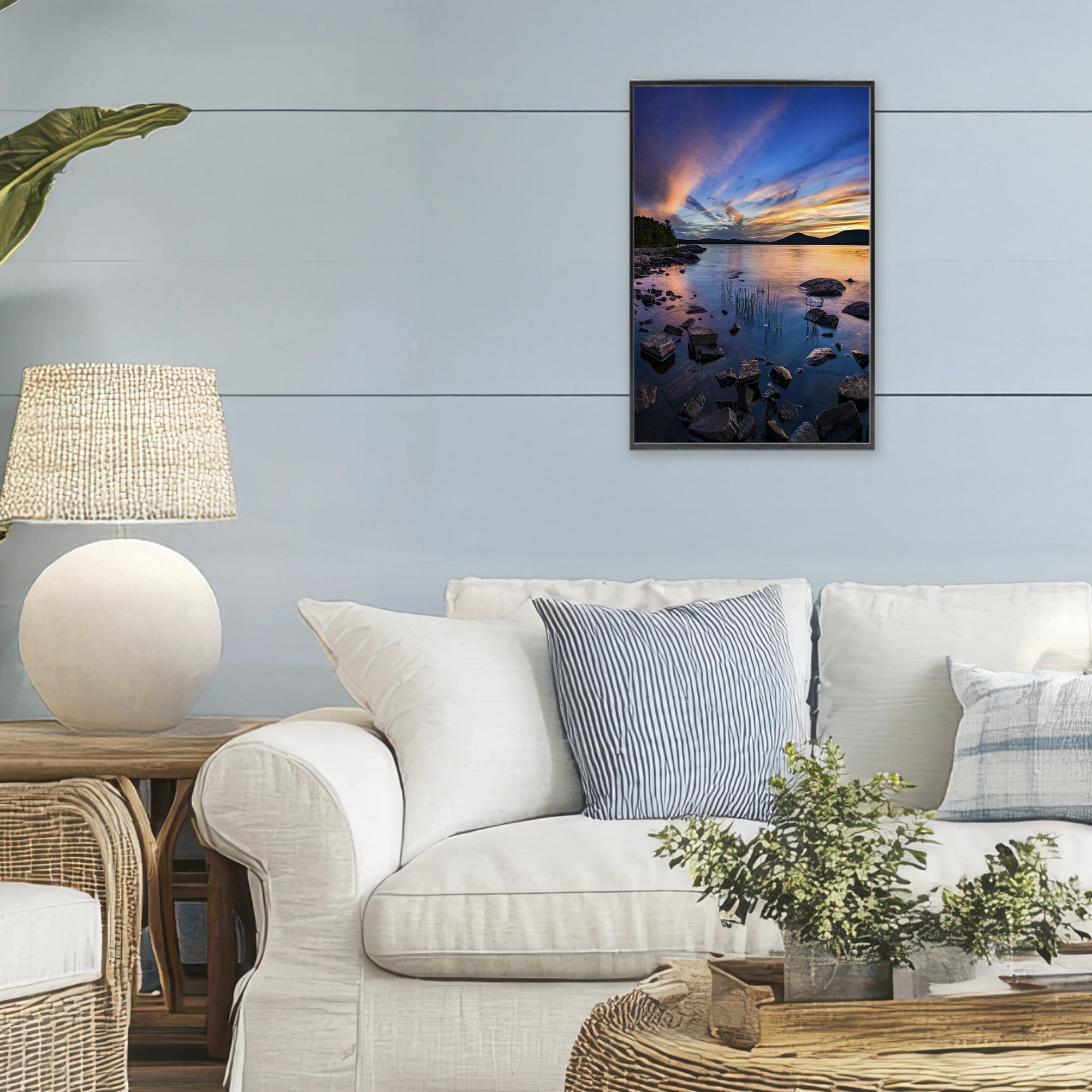 Stupell Industries Sunrise on Piseco Lake Black Framed Giclee Art, design by Jonathan Zaharek