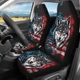 thumbnail image 2 of Pzuqiu Wolf Red Automotive Seat Covers Lightweight Car Seat Covers Full Set Front and Rear Seat Cover Set Elegance Easy to Install Car Seat Cushion Universal Fit Most Sedans, 2 of 7