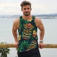 thumbnail image 6 of KLL Tropical Tribe Mask Print Men's Muscle Gym Workout Stringer Tank Tops Bodybuilding Fitness T-Shirts Tank Tops Men-Small, 6 of 7