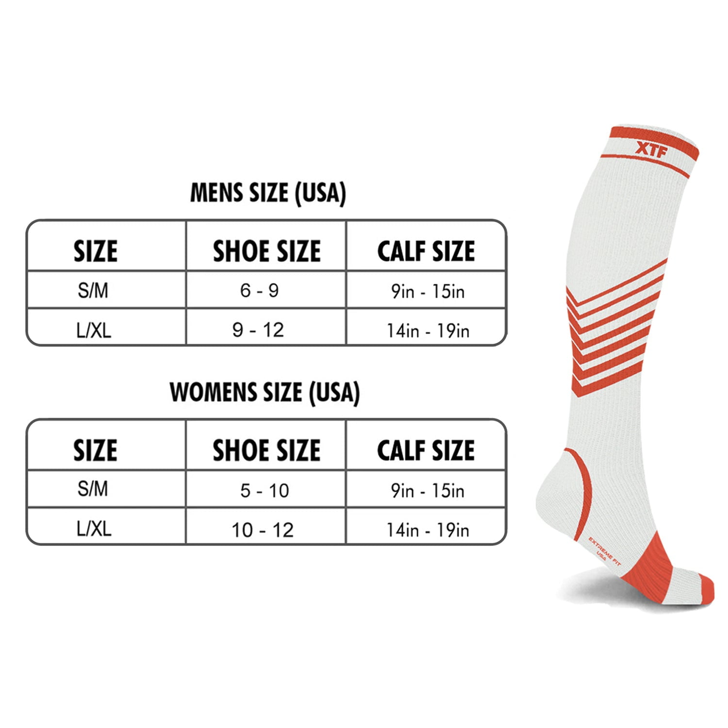 Extreme Fit Compression Soft Synthetic Fibers Knee High Socks, 6 Pair