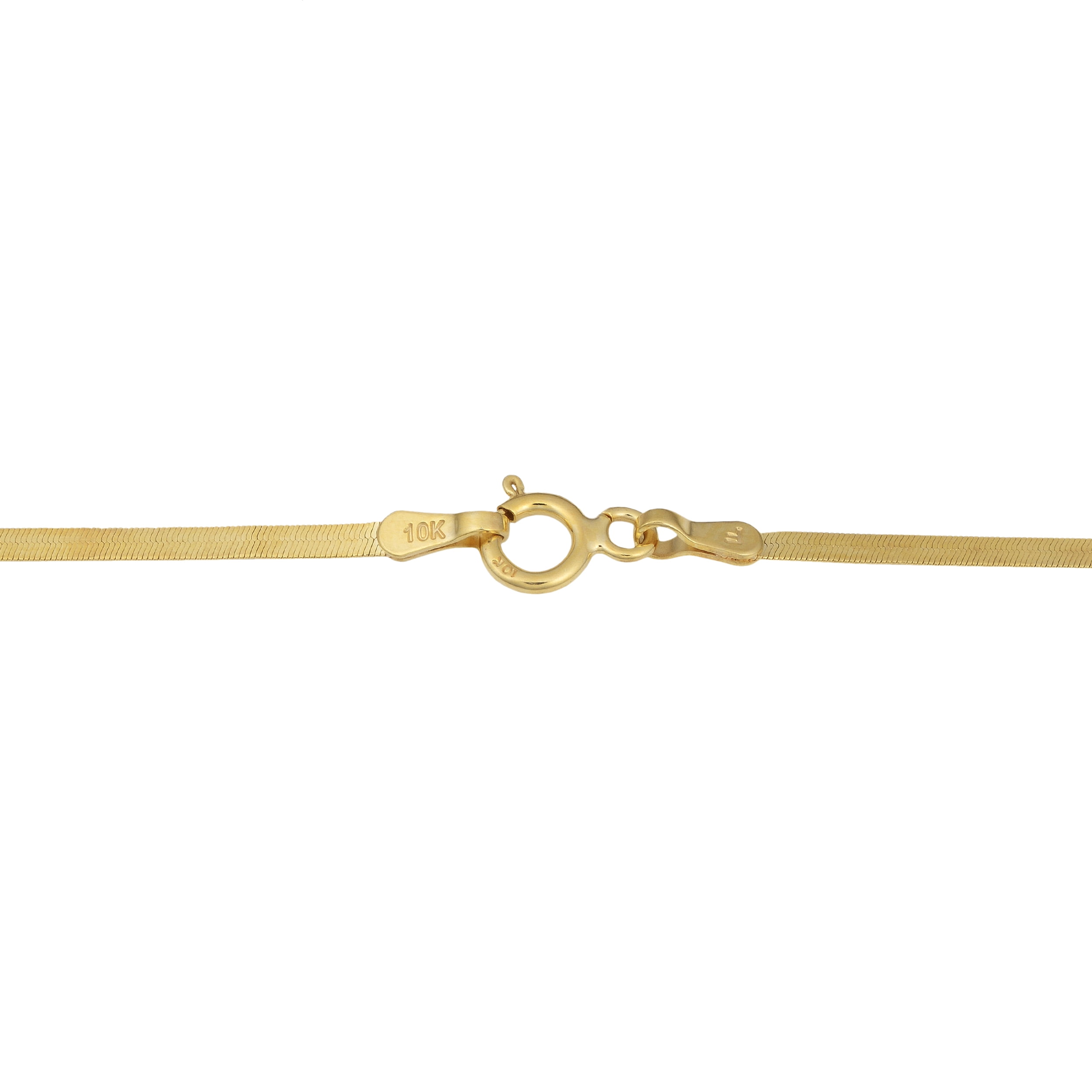 KoolJewelry 10k Yellow Gold Herringbone Chain Necklace for Women (1.67 mm, 20 inch)