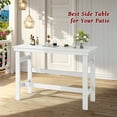 thumbnail image 3 of SERWALL 41" Outdoor Bar Table, HDPE All Weather Adirondack Outdoor Bar Height Table, White, 3 of 7