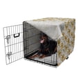 thumbnail image 5 of Floral Dog Crate Cover, Pastel Detailed Paradise Flowers and Striped Leaves Nostalgic Feels, Easy to Use Pet Kennel Cover Small Dogs Puppies Kittens, 7 Sizes, Eggshell and Multicolor, by Ambesonne, 5 of 6
