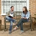 thumbnail image 4 of Outsunny Metal Garden Bench Slatted Seat & Back, Black, 4 of 10