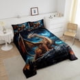 thumbnail image 5 of Erosebridal 3D Dragon Comforter Set Twin ,Blue Moon Nebula Galaxy Bedding Set Trippy Room Decor,Gothic Dragon Bedding Comforter Sets Animal Quilt Bed Set 2Pcs, 5 of 7
