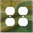 thumbnail image 3 of Metal Light Switch Plate Cover Image of Marble Green Swirl Galaxy MAR079, 3 of 13