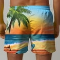 thumbnail image 6 of Mceream Mens Shorts Casual Elastic Waist Drawstring Hawaiian Beach Shorts Quick Dry Swim Trunks with Pocket Summer Sports Running Bathing Suits Multicolor XXXXXL, 6 of 8