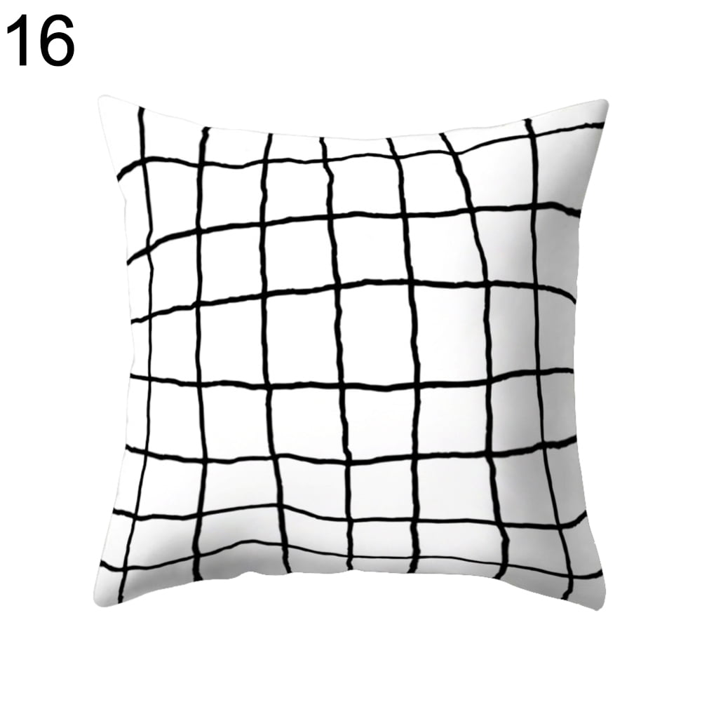 Visland Black And White Geometric Throw Pillow Case Square Cushion