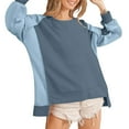 thumbnail image 5 of biudgviw Sweatshirt for Women Casual Loose Long Sleeve Round Neck Oversized Tops Color Block Fall Fashion Clothes, 5 of 7