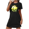 thumbnail image 2 of Cxenplz T Shirt Dresses for Women Summer Cute Graphic Print Dresses Casual Short Sleeve Loose Fit Lounge Shirt Dress Nightgowns, 2 of 5