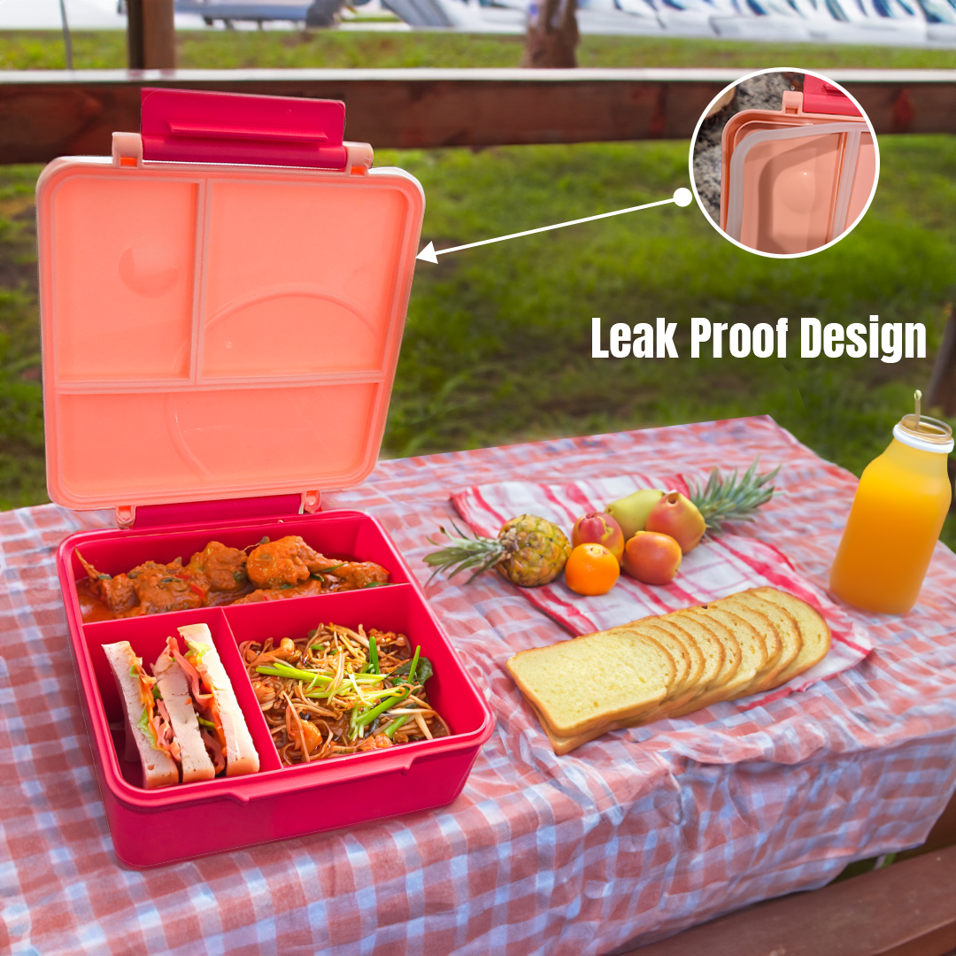 PoppiKids, Bento Lunch Box for Kids Meals, with Thermos Soup Food Jar - Blue