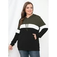 thumbnail image 3 of JuneFish Women's Plus Size Long Sleeve Sweatshirts Color Block Hoodies Pullover with Pocket, 3 of 7