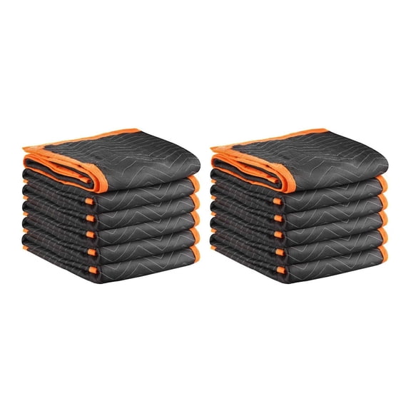 Moving Blankets 12 Pack - 72 x 40 Inch Padded Furniture Moving Blankets - Heavy Duty Nonwoven Fabric Packing Blankets for Moving, Shipping, Storage & Protection