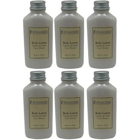 Poggesi Coco Mango Lotion Lot of 6 each 2oz Bottles. Total of 12oz