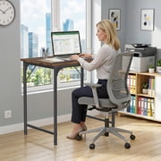 32 inch Computer Desk, Study Writing Table for Small Space, Save Space Office Desk with Metal Legs, Modern Steel Frame Wood PC Workstation for Home Office, Vintage