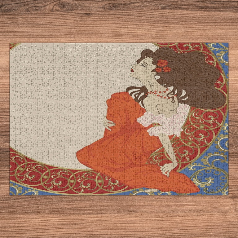 Ambesonne Art Nouveau Jigsaw Puzzle Durable Cardboard, Lady Antique Dress,  1000 pcs, Multicolor - Walmart.com