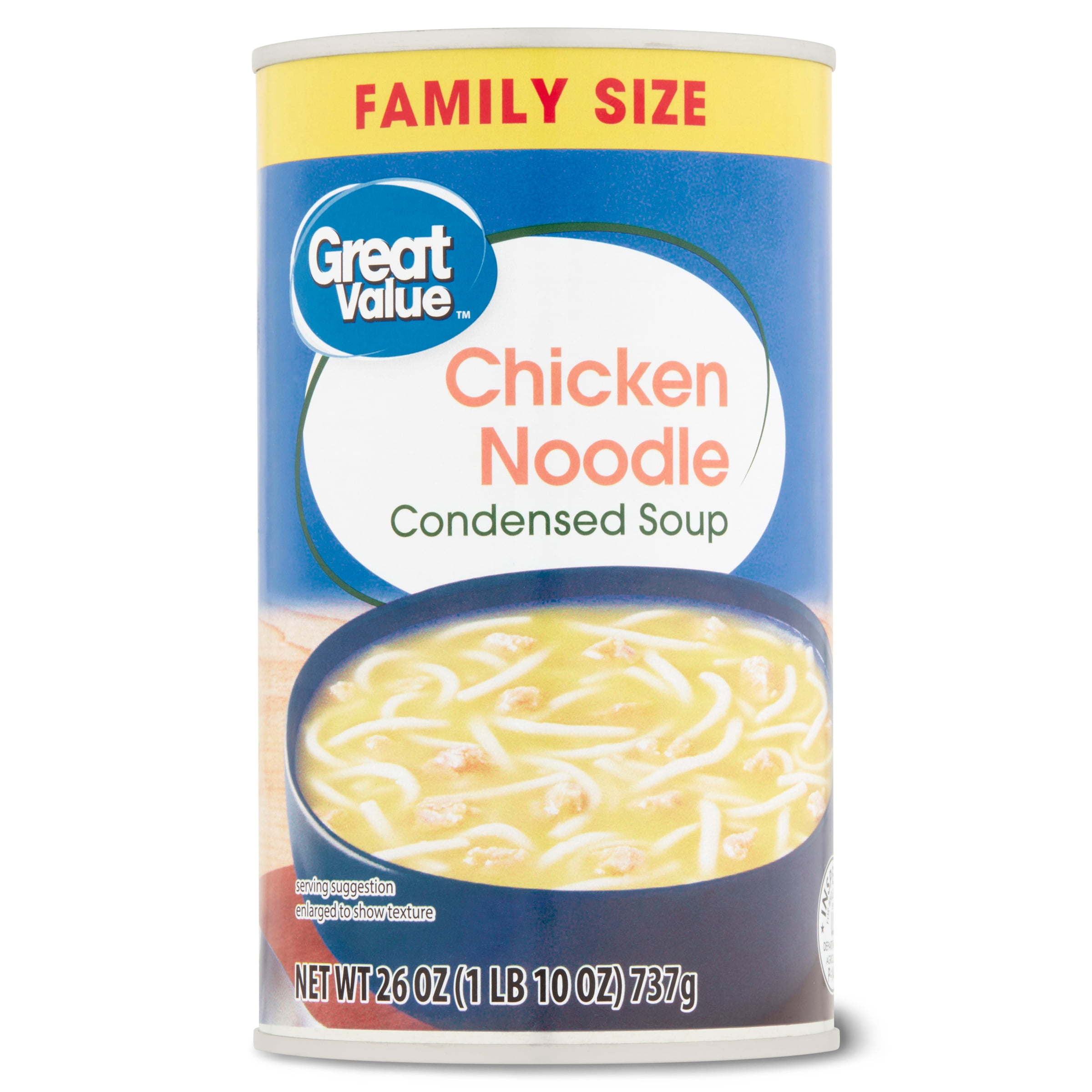 Great Value Chicken Noodle Canned Soup, Family Size, 26 oz