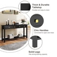 thumbnail image 4 of Kinsuite 59" Console Tables for Entryway - Accent Table with 4 Drawers & Extra Storage Shelf, Rustic Entryway Table, Wooden Sofa Tables for Living Room Hallway, Black & Gold, 4 of 13