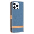 thumbnail image 3 of Feishell Case for iPhone 16 Pro Max Cloth Texture Premium PU Leather Simple Wallet Case [Credit Card Slots] [Kickstand] [Magnetic Closure] [Wrist Strap] Shockproof Flip Cover,Darkblue, 3 of 8