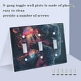 thumbnail image 3 of Yayeee Toggle Light Switch Wall Plate 3-Gang 6.37"x4.48" Decorative Outlet Cover, Glowing Jellyfish, 3 of 7