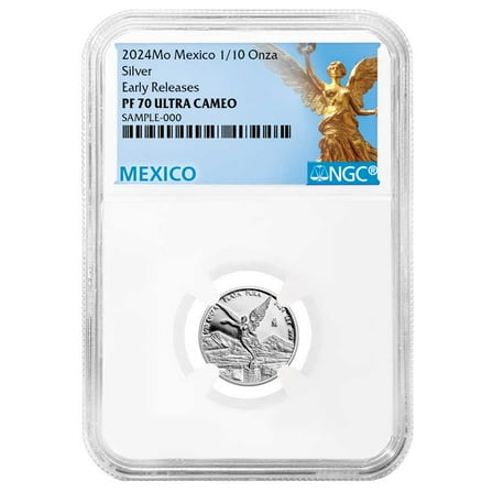 2024 Proof Silver Mexican Libertad Onza 1/10 oz NGC PF70UC ER Mexico Label