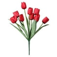 thumbnail image 5 of PU Fake Tulips Real Touch Artificial Flowers 9 Heads Flower Arrangement Bouquet for Home Office Wedding Decoration, 5 of 8