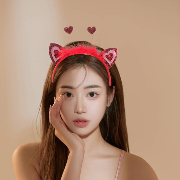 MLINS  Valentine Love Headband Heart Hair Woman Red Headbands Child