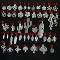 thumbnail image 4 of U8MO Flower Plant Shape Tibetan Silver Metal Loose Pendants Beads For Jewelry Making-32# 10pcs, 4 of 4