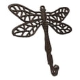 thumbnail image 4 of Set Of 2 Rustic Cast Iron Dragonfly with Scrollwork Filigree Wings Wall Hooks, 4 of 10