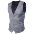 thumbnail image 1 of Plus Size Men Solid Color Suit Vest Single Breasted Business Waistcoat, 1 of 5