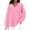 Pink, variant on Women's Oversized V-Neck Fleece Pullover Sweatshirt, Long Sleeve Soft Comfortable No Hood Casual Top with Relaxed Fit for 2025 Fall Season, Daily Wear and Layering Outfits Beige L