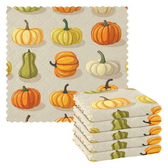 Cute Pumpkins Kitchen Towels 6 Pcs Dish Towels Absorbent Soft Quick Dry Towel Dish Rags for Washing Dishes