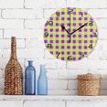 thumbnail image 3 of GZHJMY Mardi Gras Plaid Wall Clock, Silent Non Ticking Battery Operated Round Clock for Kitchen Office School Home Decorative, 3 of 7