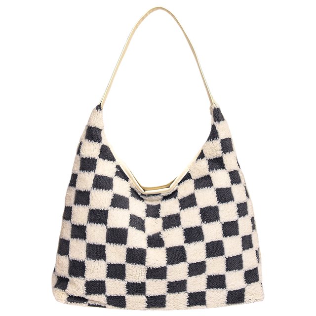 Bolso Mullido Hombro Piel Sintética Transporte Peludo Suave para Mujer Rojo