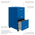thumbnail image 3 of Space Solutions 18" Deep 3 Drawer Mobile Letter Width Vertical File Cabinet, Blue, 3 of 12