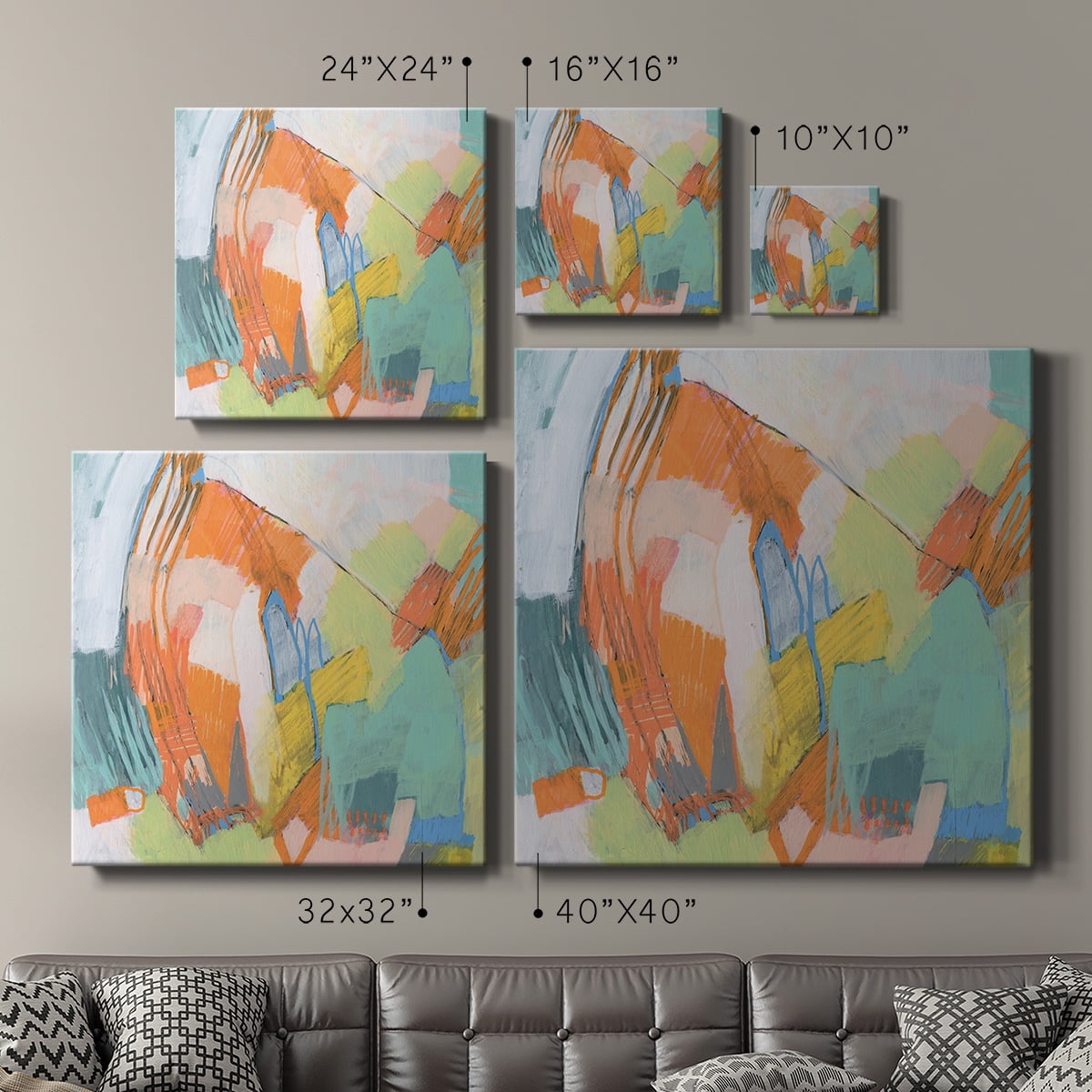 Wexford Home Candied Sherbet I-Premium Gallery Wrapped Canvas, 40" x 40" - Ready to Hang