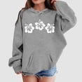 thumbnail image 2 of Xudanell Kids Hoodies Florida Letter Printed Boys Girls Preppy Sweatshirt Long Sleeve Casual Trendy Cute Pullover Tops With Pockets (8-10 Years, Grey), 2 of 4