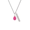 thumbnail image 2 of Delight Jewelry Hot Pink Easter Egg with Color Crystal Dots Silvertone Forever Bar Charm Necklace, 23", 2 of 4