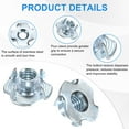 thumbnail image 2 of Uxcell 100-Pack 1/4-UNC T-nut, 5/16" Barrel Length Carbon Steel4-Pronged Tee Nut Threaded Insert Corrosion Resistant Fasteners, 2 of 7