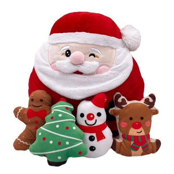 Juguete de peluche de Papá Noel navideño, almohada de Papá Noel