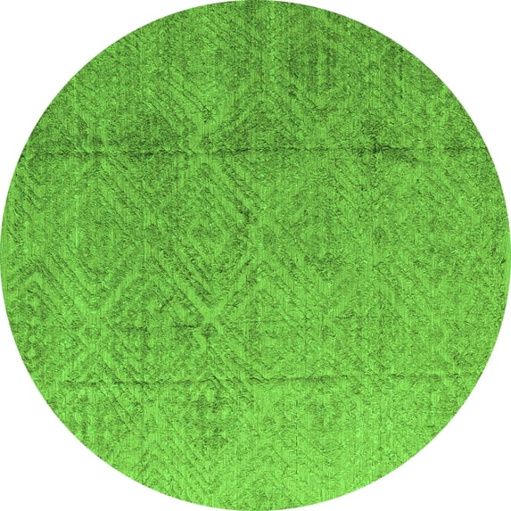 Ahgly Company Indoor Round Oriental Green Modern Area Rugs, 6' Round