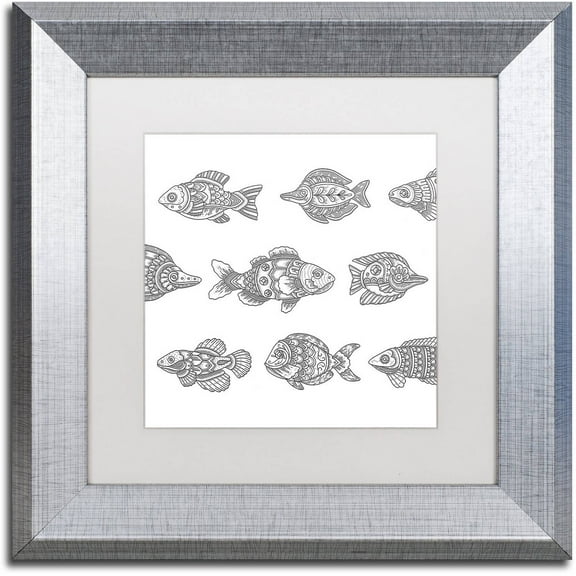 Trademark Fine Art "Spirit Animals 1" Canvas Art by Filippo Cardu, White Matte, Silver Frame