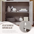thumbnail image 4 of Aitjunz 77.6" Tall Pantry Cabinet, Kitchen Pantry Storage Cabinet with Adjustable Shelves, Open Storage and 2 Fluted Doors, Freestanding Kitchen Cabinet for Dining Room, Light Gray, 4 of 8